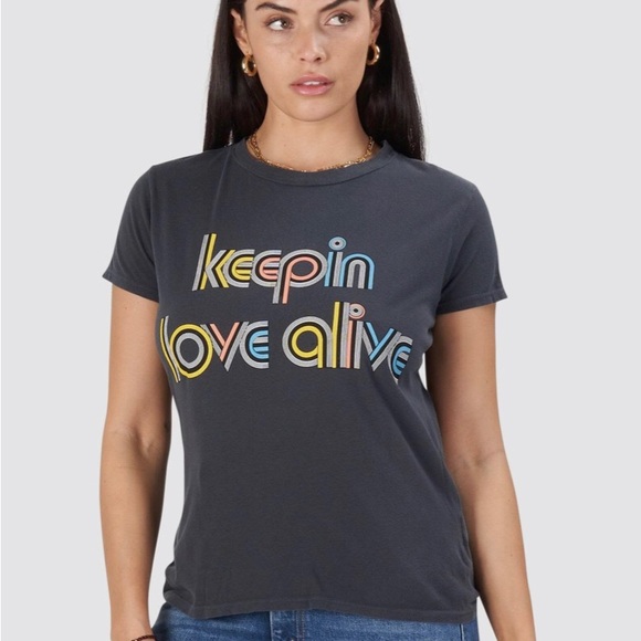 Mother The Boxy Goodie Goodie Tee “Keepin Love Alive” Size Small - Picture 3 of 10